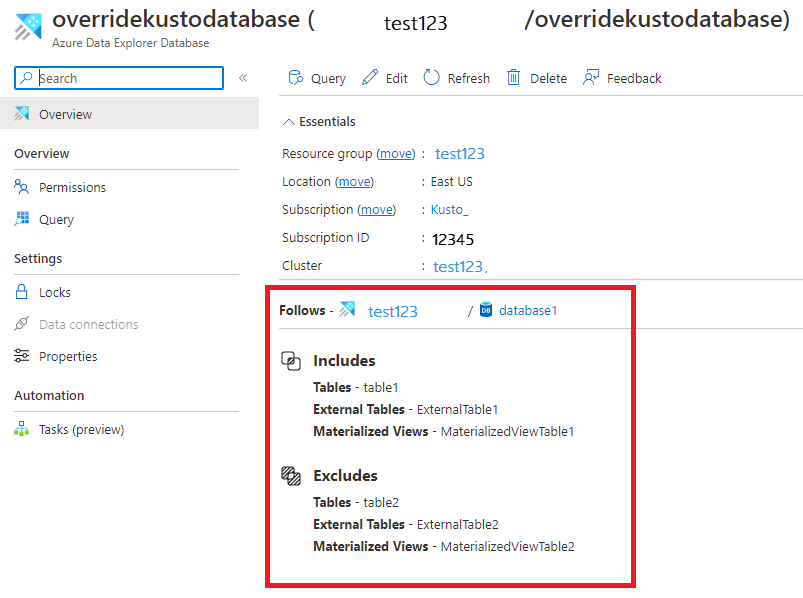 Screenshot of databases overview page with list of follower clusters.
