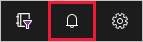 Screenshot of the Azure portal U I toolbar, showing the Notifications icon.