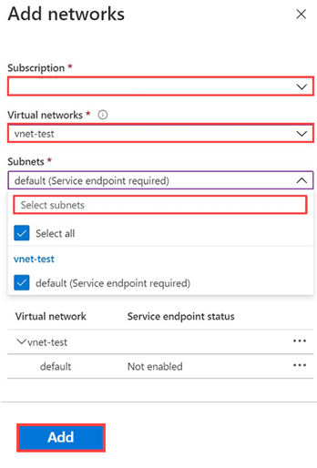 Add virtual network to Azure Storage Account to connect to Azure Data Explorer.
