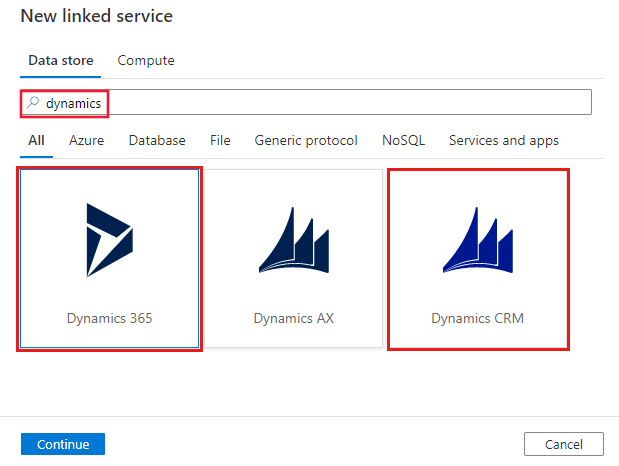 Screenshot of the Dynamics 365 connector.