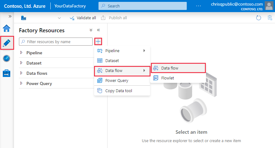 Create A Mapping Data Flow Azure Data Factory Microsoft Learn   Create Data Flow Directly 