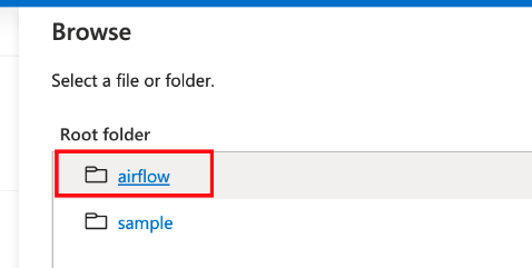 Screenshot that shows browse in airflow.