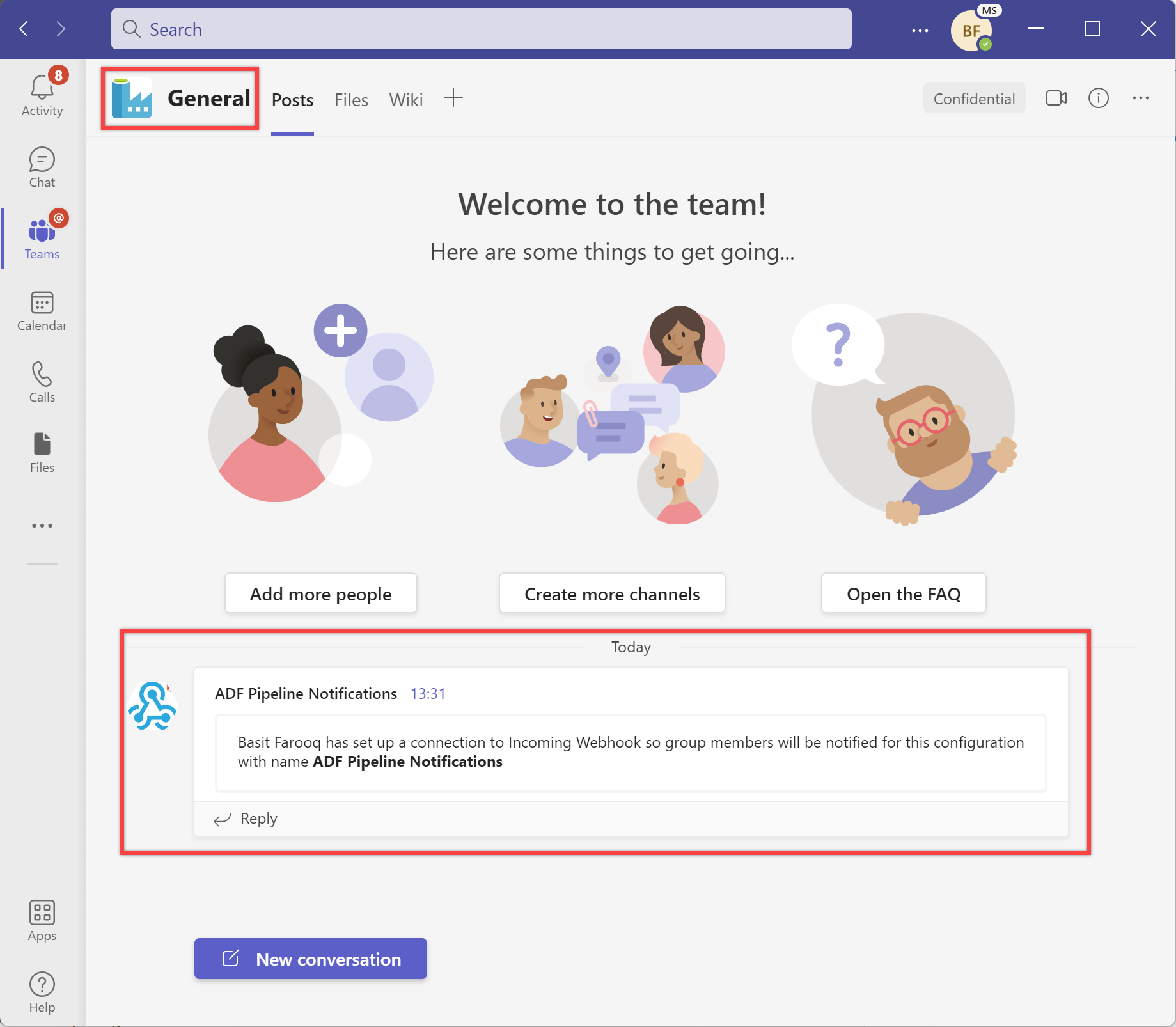 How to send notifications to a Microsoft Teams channel Azure Data