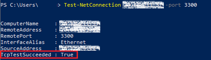 Screenshot of the PowerShell cmdlet to test the connection to your SAP systems.