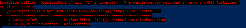 Screenshot of the expected PowerShell command response.