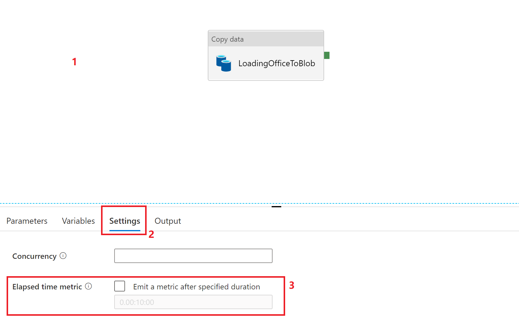 Screenshot showing how to specify expected run duration for a pipeline.