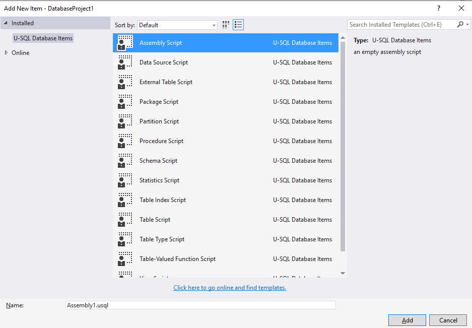 Schema item. Assembler скрипт. Assembly add. External item descriptions.