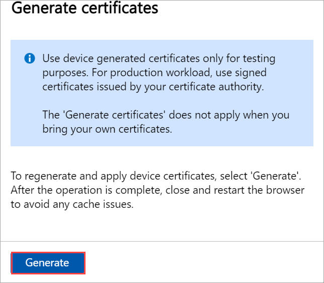 Generate and download certificate 2