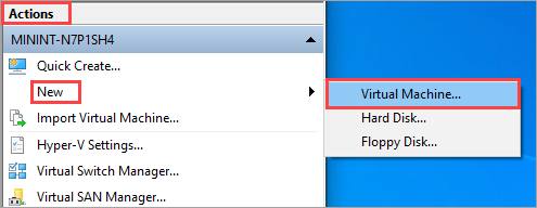 Select New and then Virtual Machine from the menu on the right.