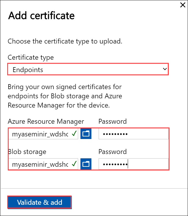 Local web UI "Certificates" page 6