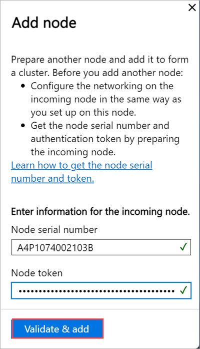 Local web UI "Add node" page with "Add node" option selected for "Existing" on first node.