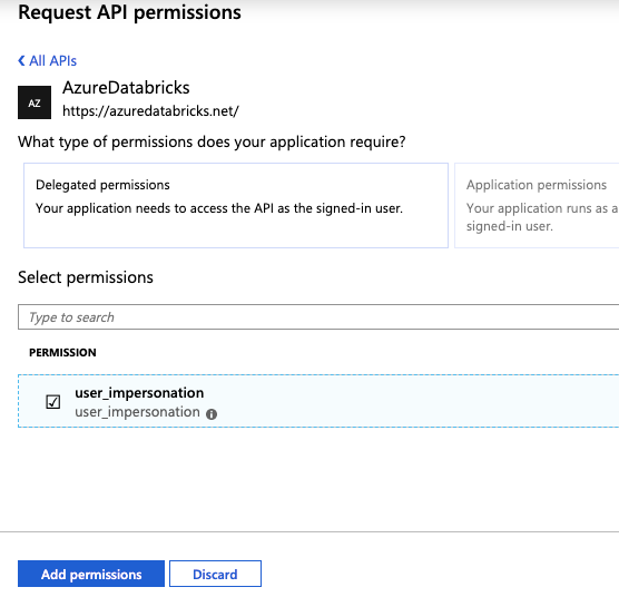 Azure app delegated permissions