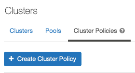 Cluster Policies tab selected
