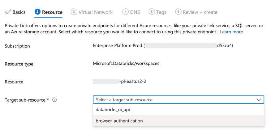 Habilitar o Link Privado do Azure como uma implantação simplificada – Azure  Databricks