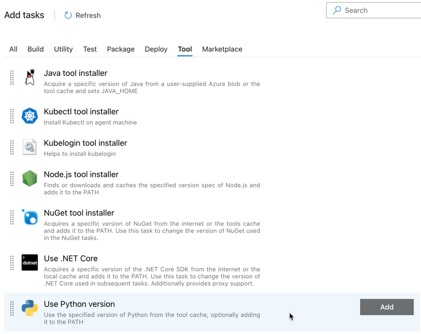 Azure DevOps set python version 1