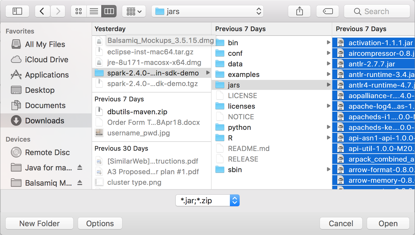 Eclipse Spark configuration