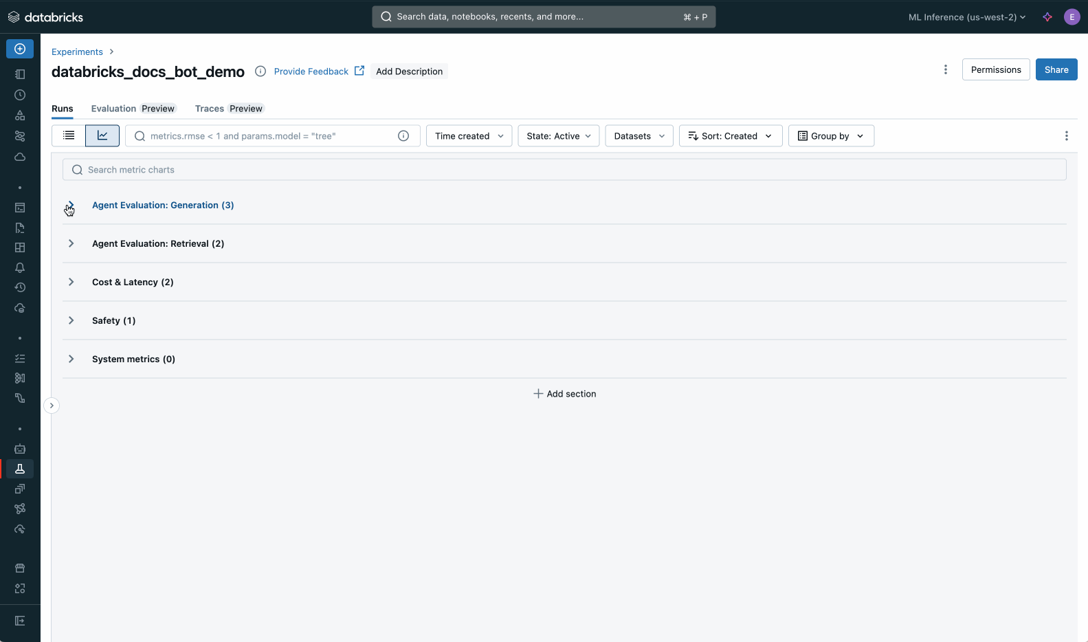 GIF to demonstrate an MLflow evaluation agent