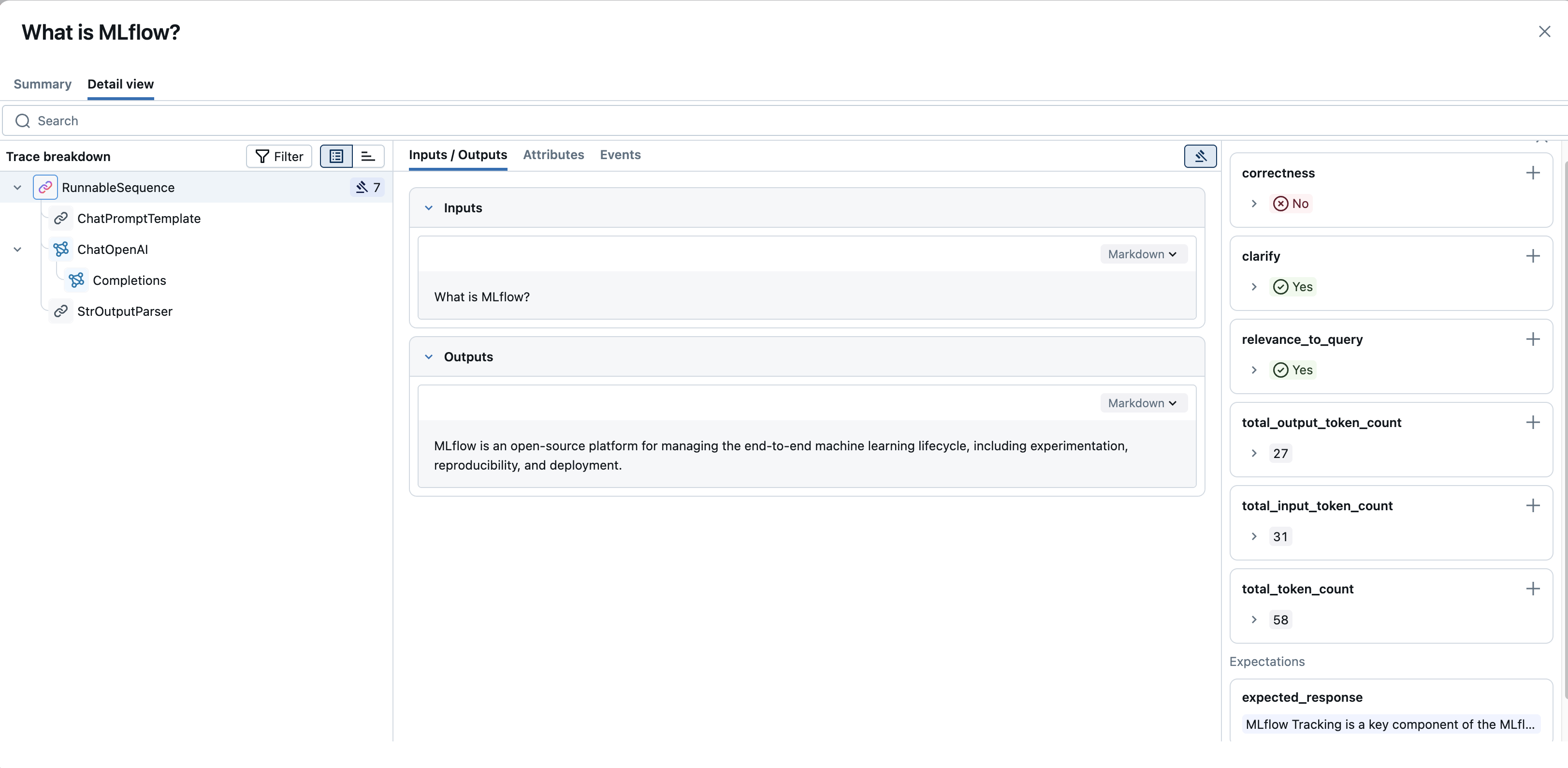 Trace Detail Overview