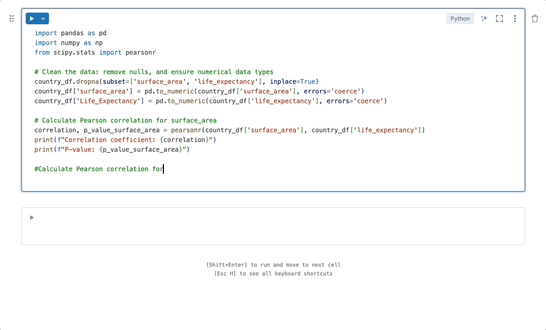 Animated GIF of code completion from a comment.