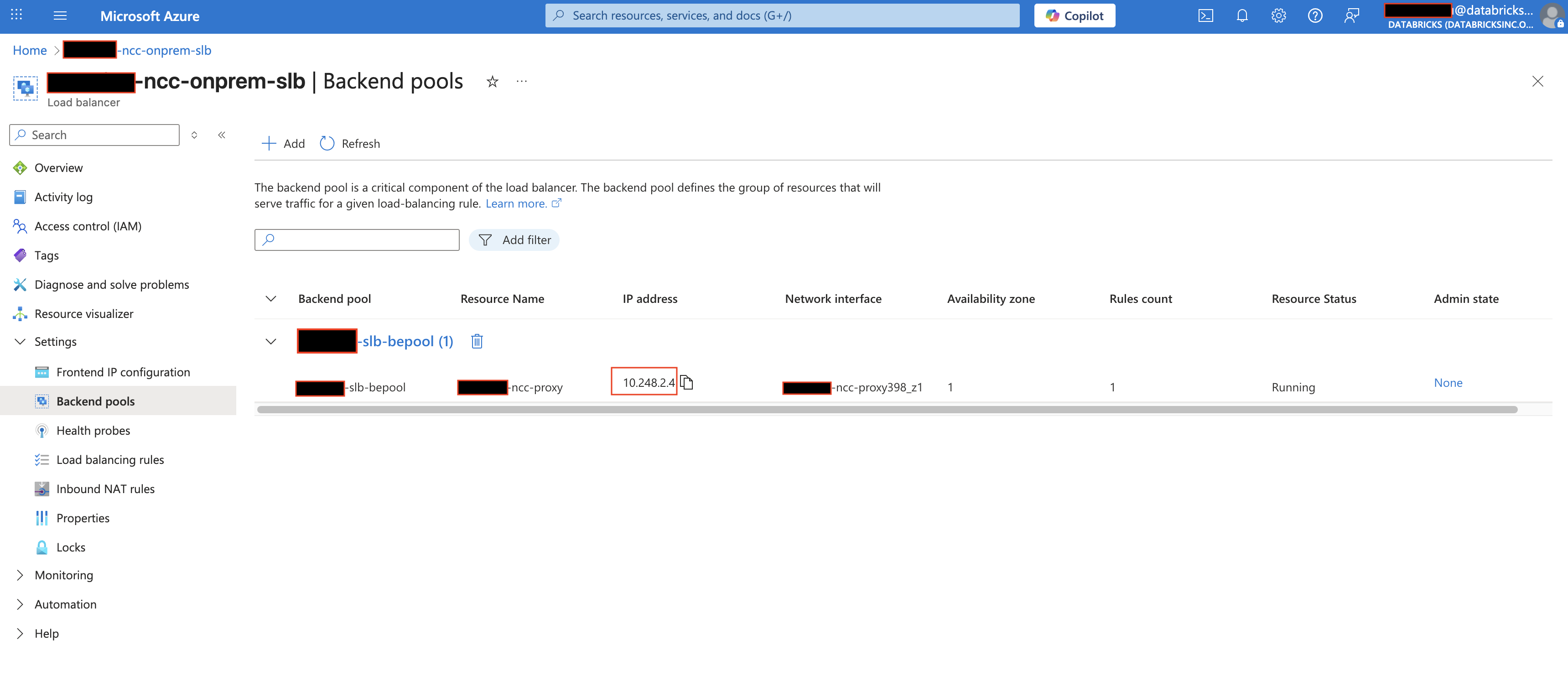 Add proxy server’s private IP