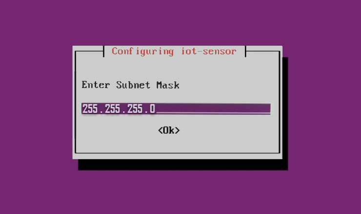 Screenshot of the Enter Subnet Mask screen.