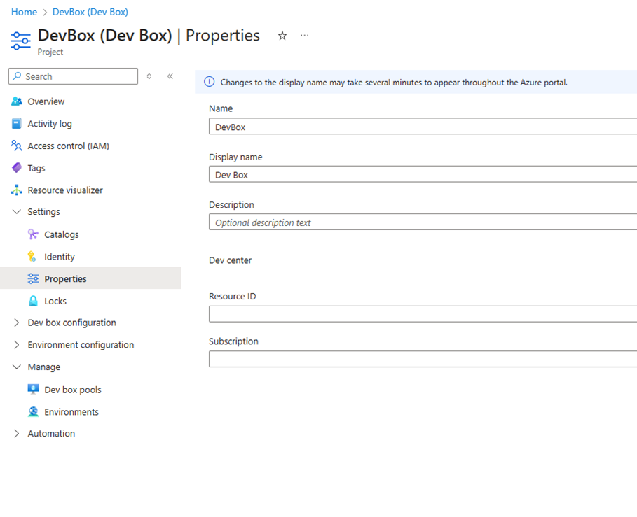 Screenshot showing the properties panel.