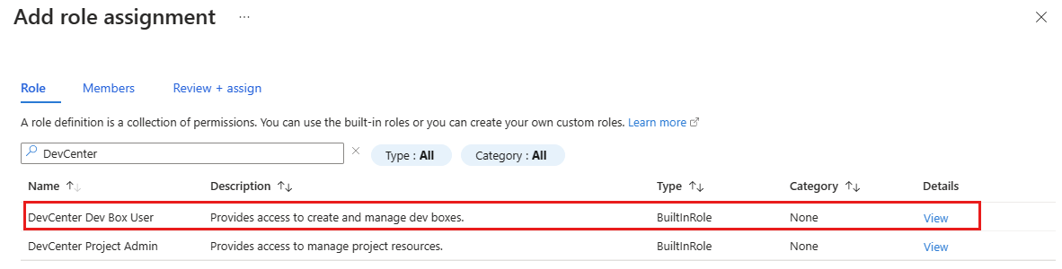 Screenshot that shows the Add role assignment pane.