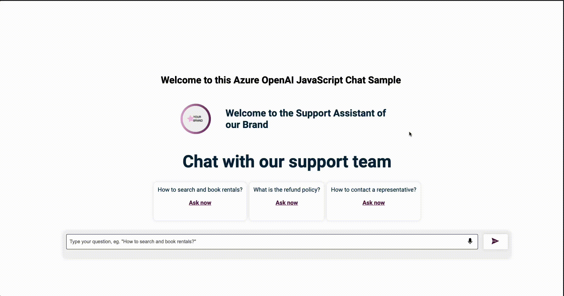 Video demonstrating JavaScript chat frontend application.