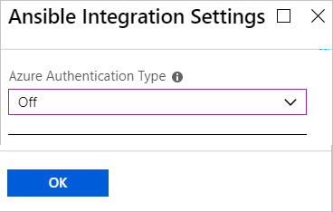 Azure portal tab for Ansible integration settings