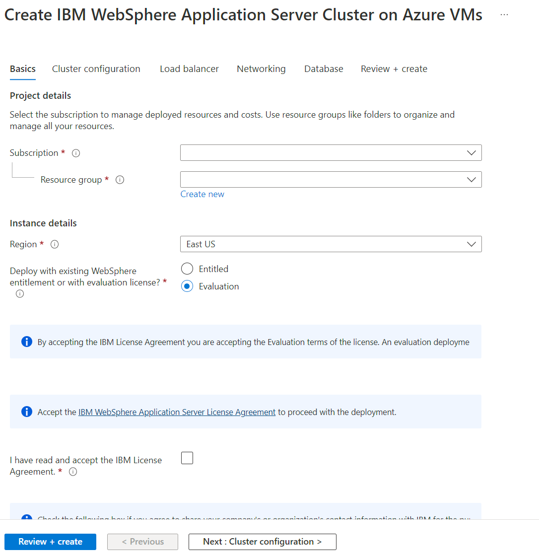 Quickstart: Deploy WebSphere Application Server (traditional) Cluster on  Azure Virtual Machines | Microsoft Learn