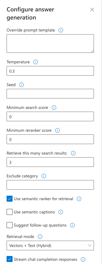 Screenshot of chat developer settings.