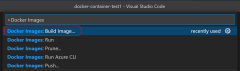A screenshot showing how to build the Docker image in Visual Studio Code.