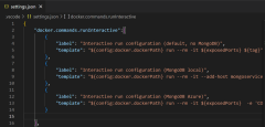 A screenshot showing the settings.json file Visual Studio Code.