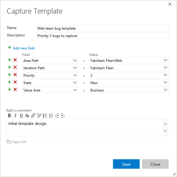 Use Azure DevOps work item templates to update work items in Azure