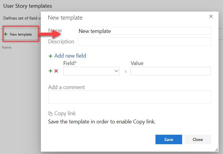 Use Azure DevOps work item templates to update work items in Azure