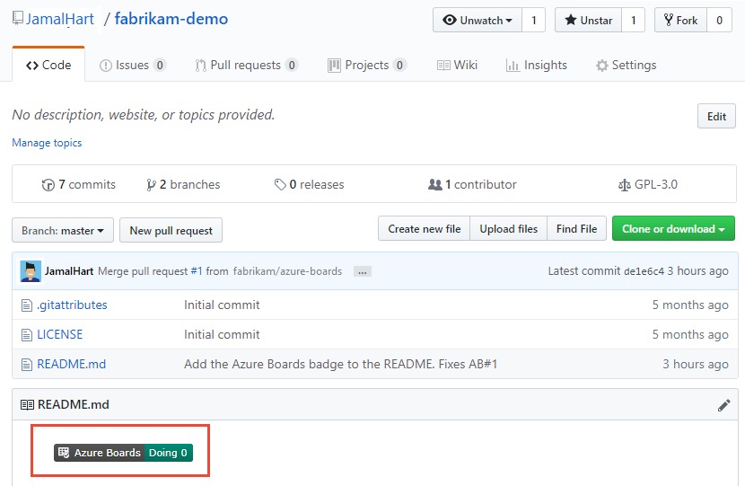 Add status badges for your GitHub repo - Azure Boards