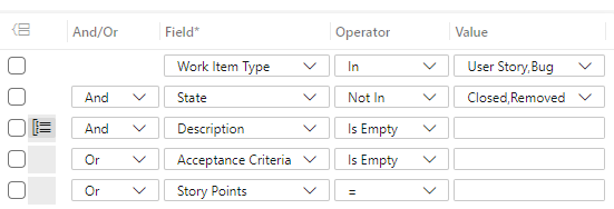 Screenshot of Query Editor, Work with empty required fields.