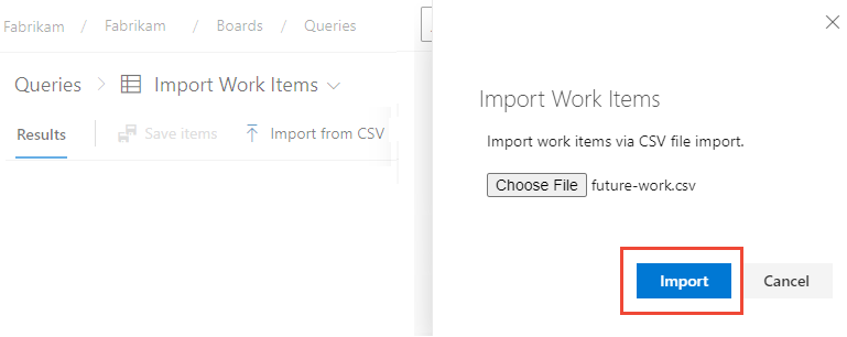 Import Work Items Button Image