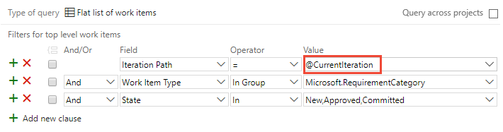 Query filter using the CurrentIteration macro
