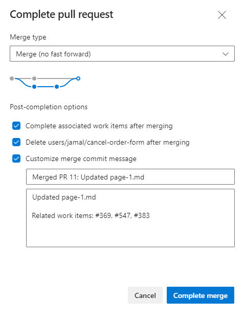 Automate work item completion with pull requests in Azure Boards