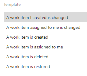 Work item notification templates
