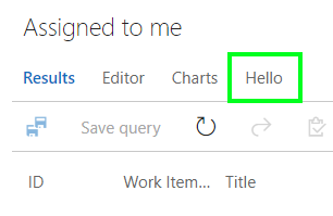 Tab location on the Azure DevOps Query Results.