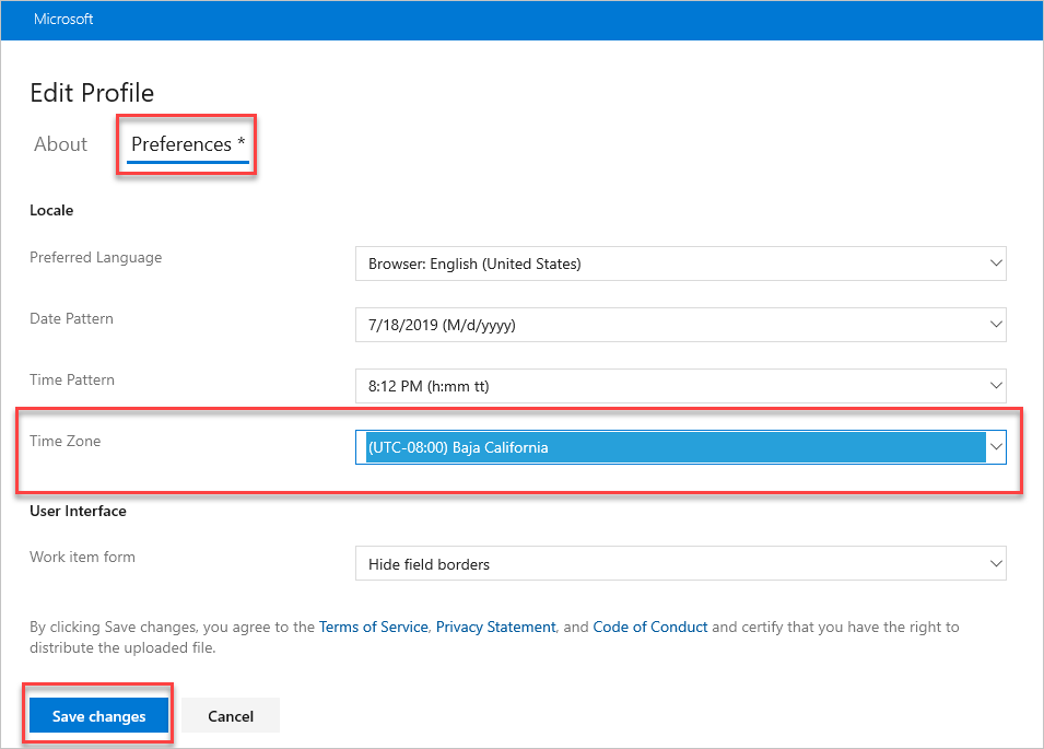 change-time-zone-azure-devops-services-microsoft-learn