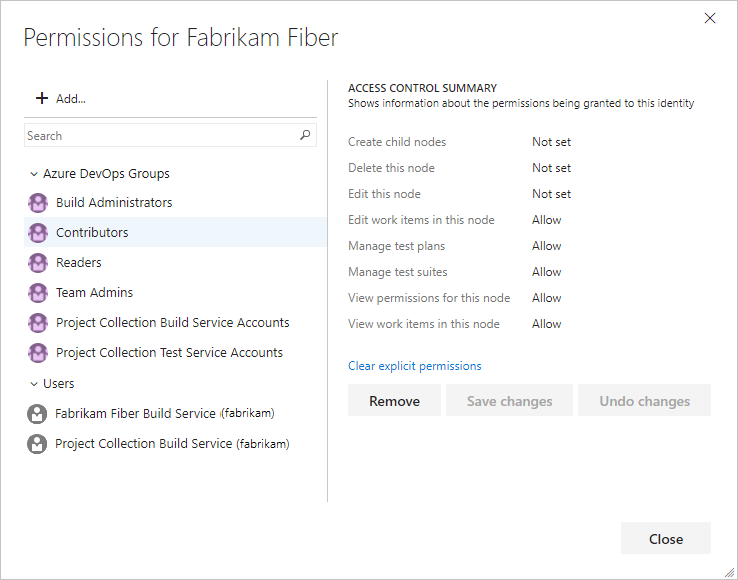 Permissions, security groups, and service accounts reference Azure