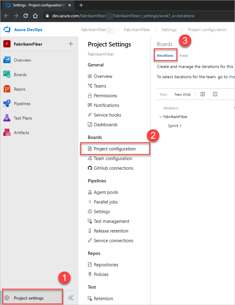 Screenshot of Project Settings, Project Configuration.