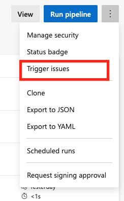 Select Trigger Issues from the navigation.