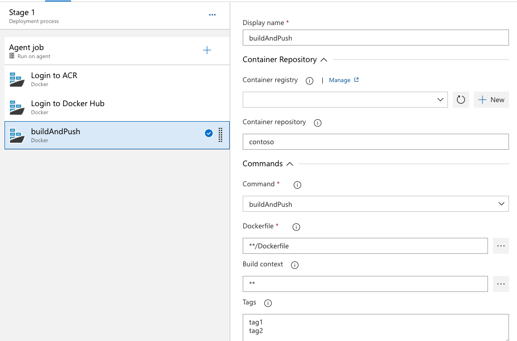 Docker Classic Build Push Two Containers ?view=azure Pipelines 2020