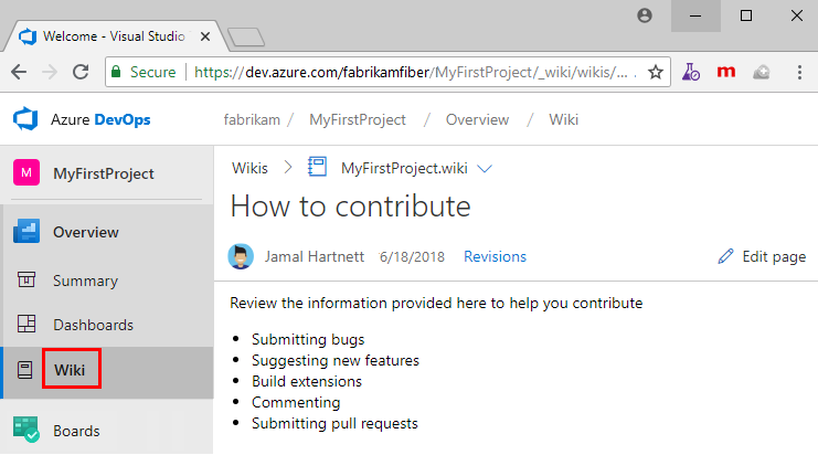 Create a project wiki to share information - Azure DevOps | Microsoft Learn