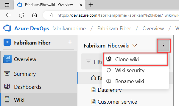 Clone and update wiki content offline - Azure DevOps | Microsoft Learn