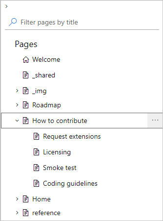 Screenshot that shows the updated wiki structure for the CanaryBuilds project.